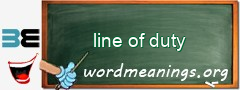 WordMeaning blackboard for line of duty